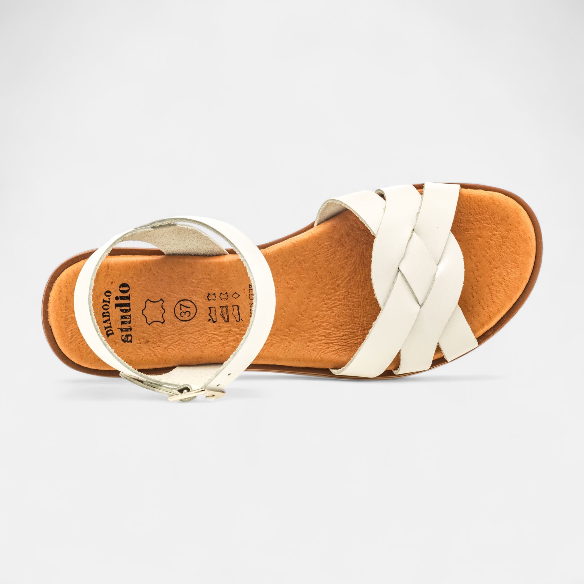 Nu-pieds Femme en cuir blanc