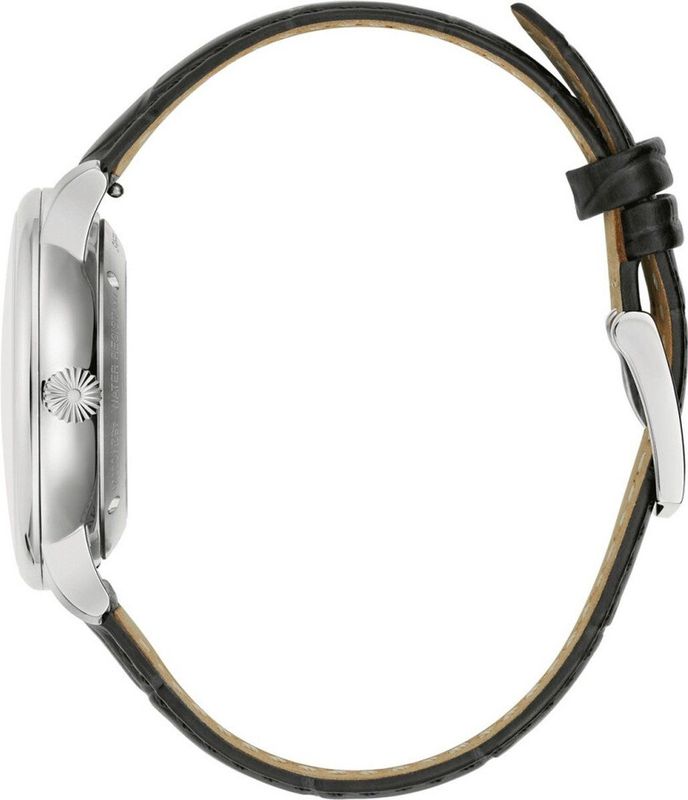 Bulova - Automatisch Polshorloge - Zwart - Leer - Zilver