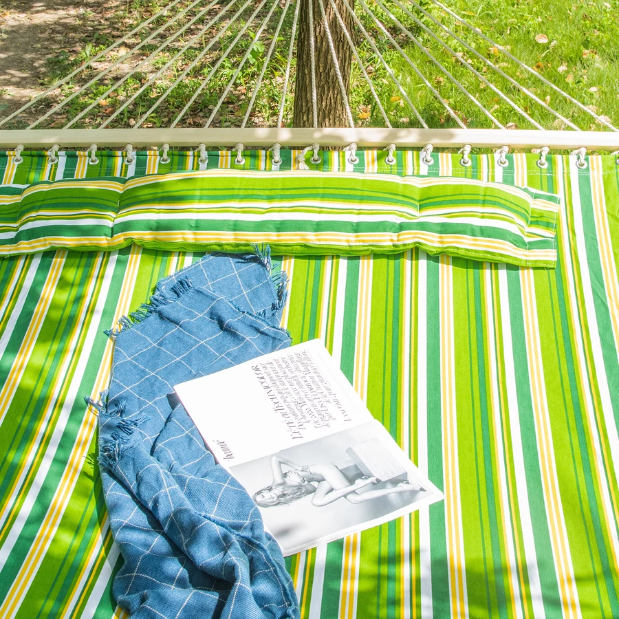 Outsunny Hängematte für 2 Personen grün, gelb, weiß