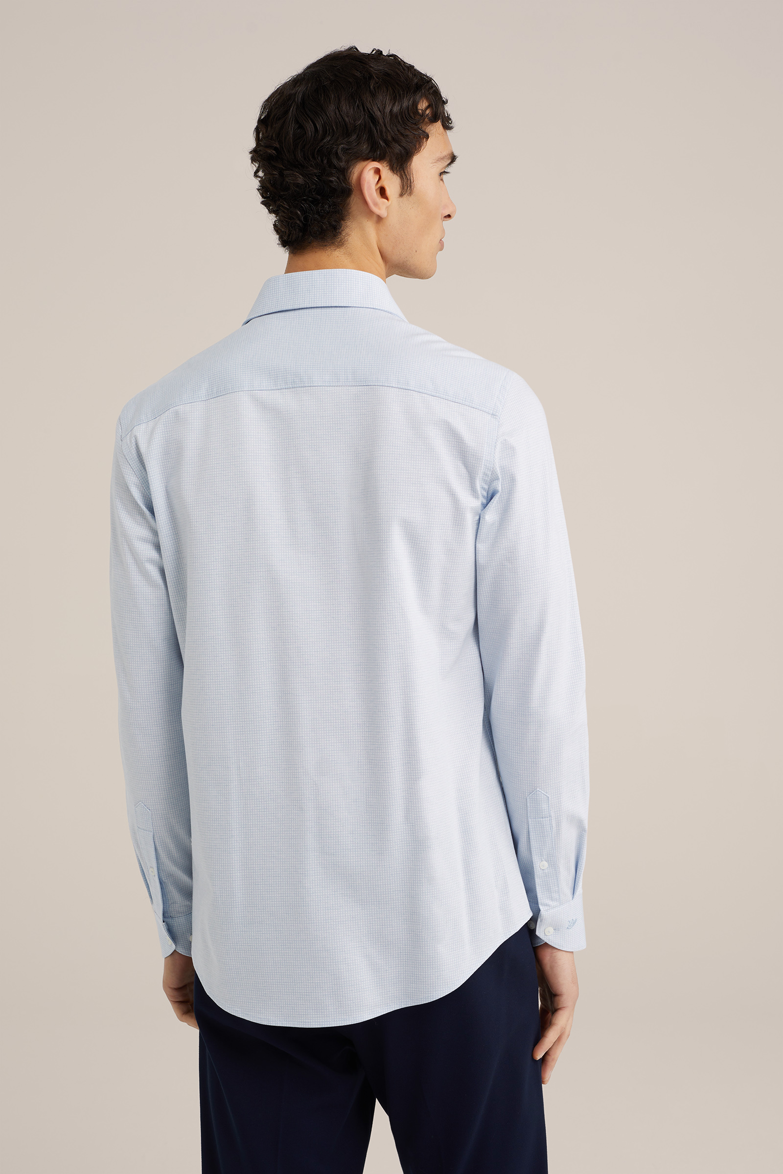 premium gebreid overhemd met structuur WE Fashion Lichtblauw