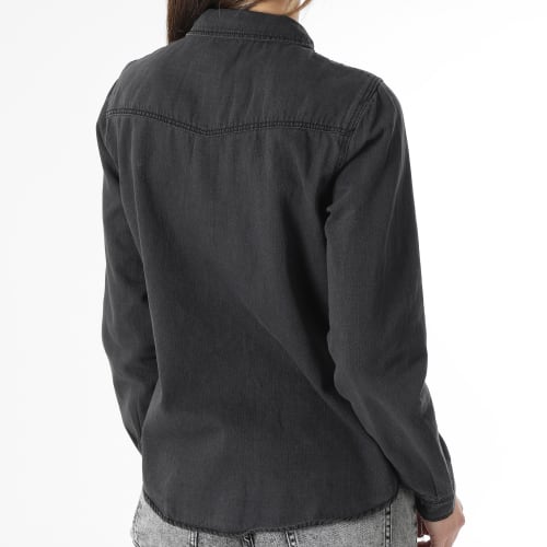 Chemise Jean Manches Longues Femme Maria Noir