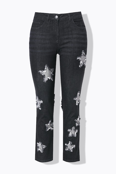 Jeans, Straight Fit, Sterne, 5-Pocket