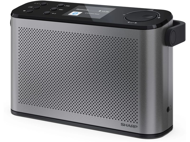 Sharp DAB  Radio DR-P540 Grau Tragbares DAB -Radio mit Bluetooth-Streaming