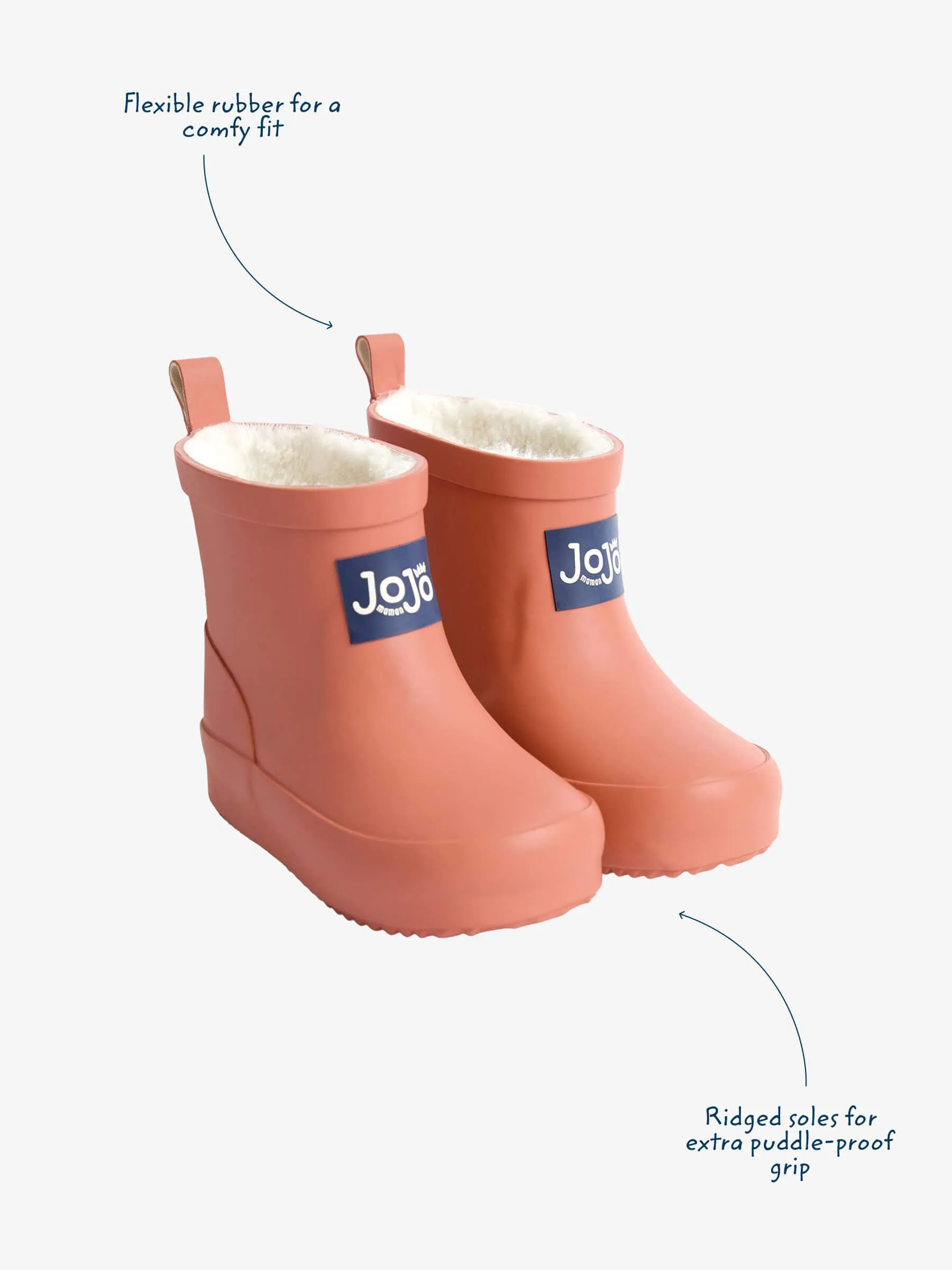 Roestbruin - JoJo Maman Bébé Short Cosy Lined Wellie Boot