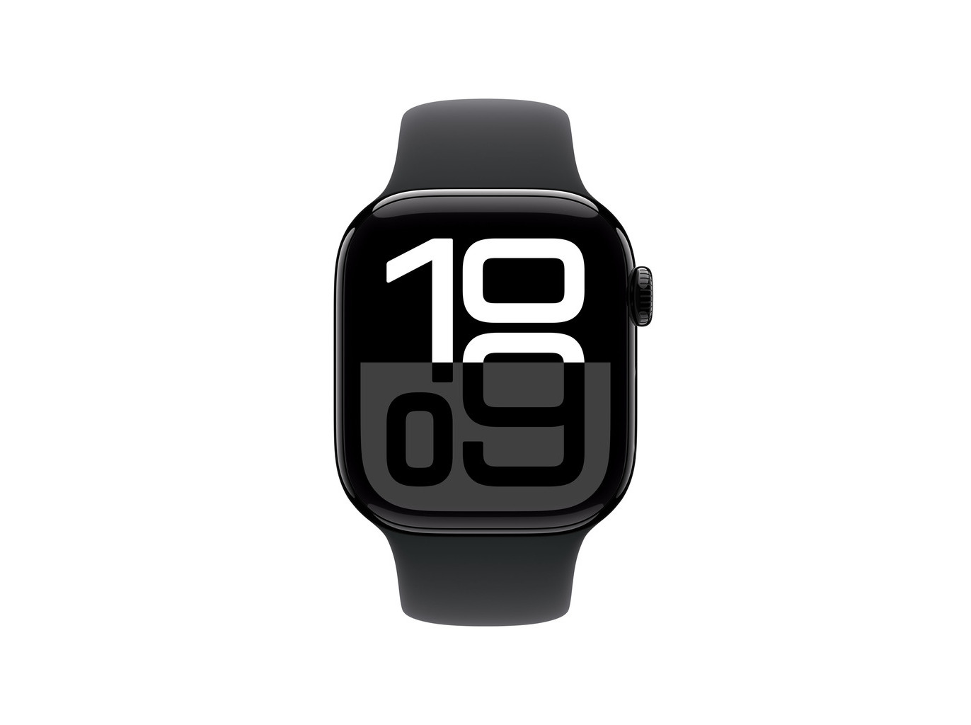APPLE WATCH10 GPS 42 MM ALUMÍNIO PRETO BRILHANTE COM BRACELETE DESPORTIVA PRETO (TAMANHO S/M)