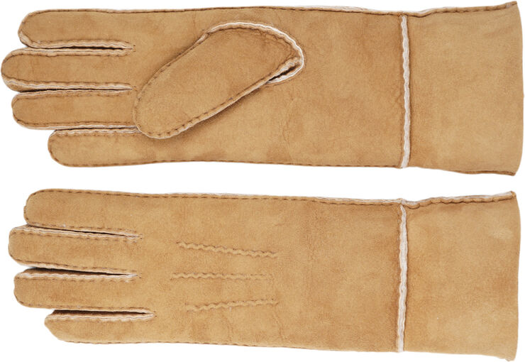 Lovelies KELLY LONG - GLOWES - SHEEP SKIN W/ SHEARLING CUFF Chestnut