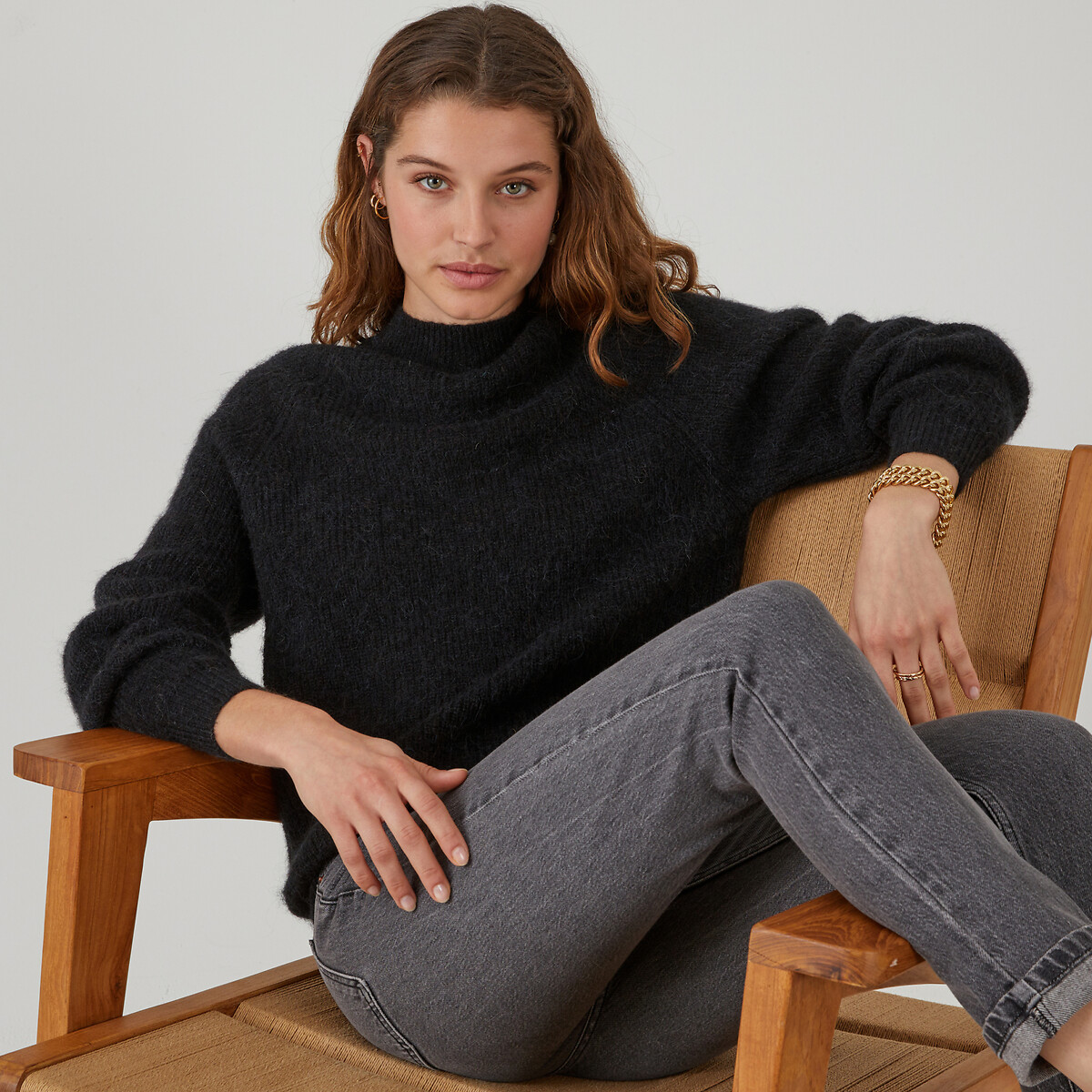 COLEÇÕES LA REDOUTE<br>Suéter ARISTIDE Signature com gola alta em alpaca mista