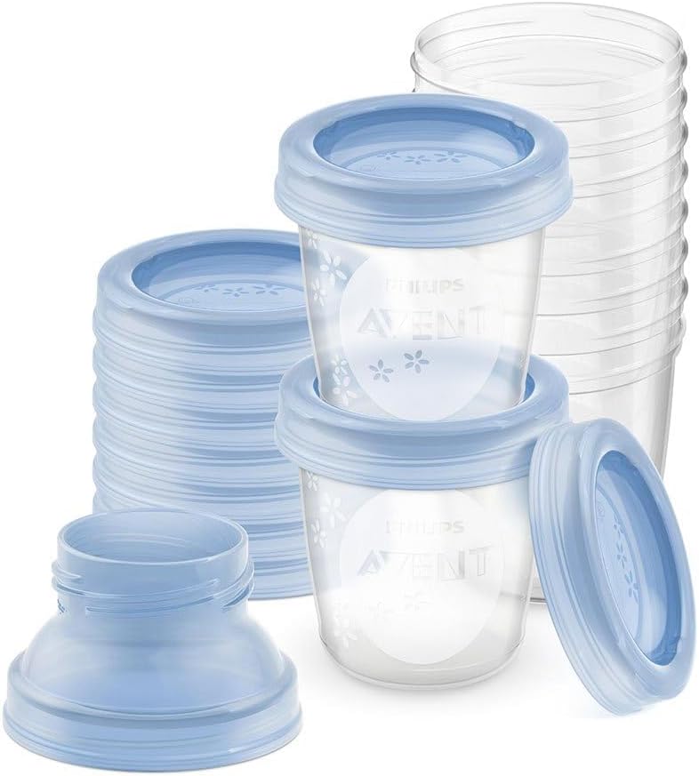 Set aus AVENT 4-in-1 Dampfgarer mit Mixer Premium, Babynahrungszubereiter, spülmaschinenfest, Modell SCF883/01 + Philips AVENT Aufbewahrungssystem für Muttermilch (Modell SCF618/10)