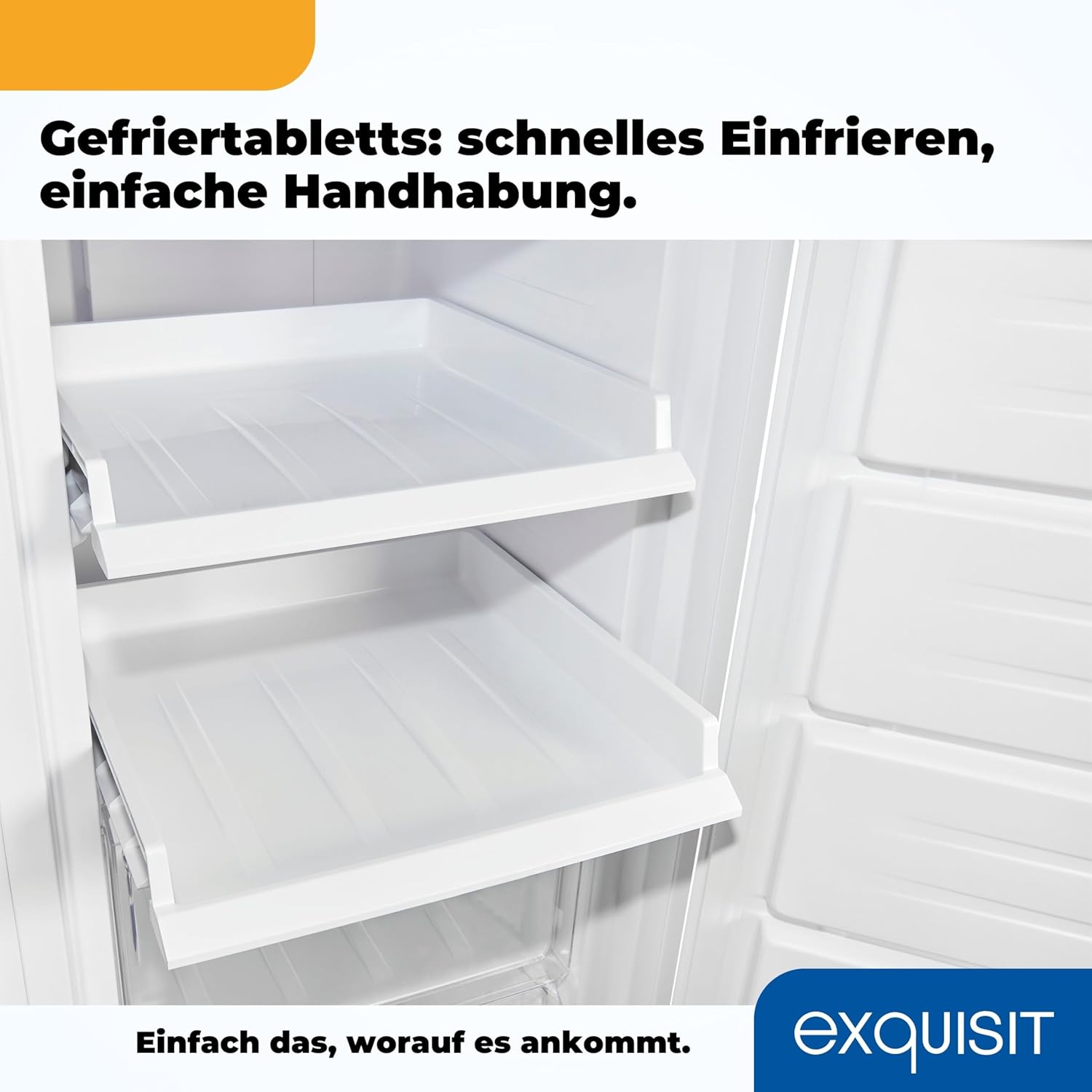 Exquisit Gefrierschrank GS231-NF-H-040D weiss | 161 Liter Nutzinhalt| Tiefkühlschrank | NoFrost | Tiefkühler elektronisch | Weiß