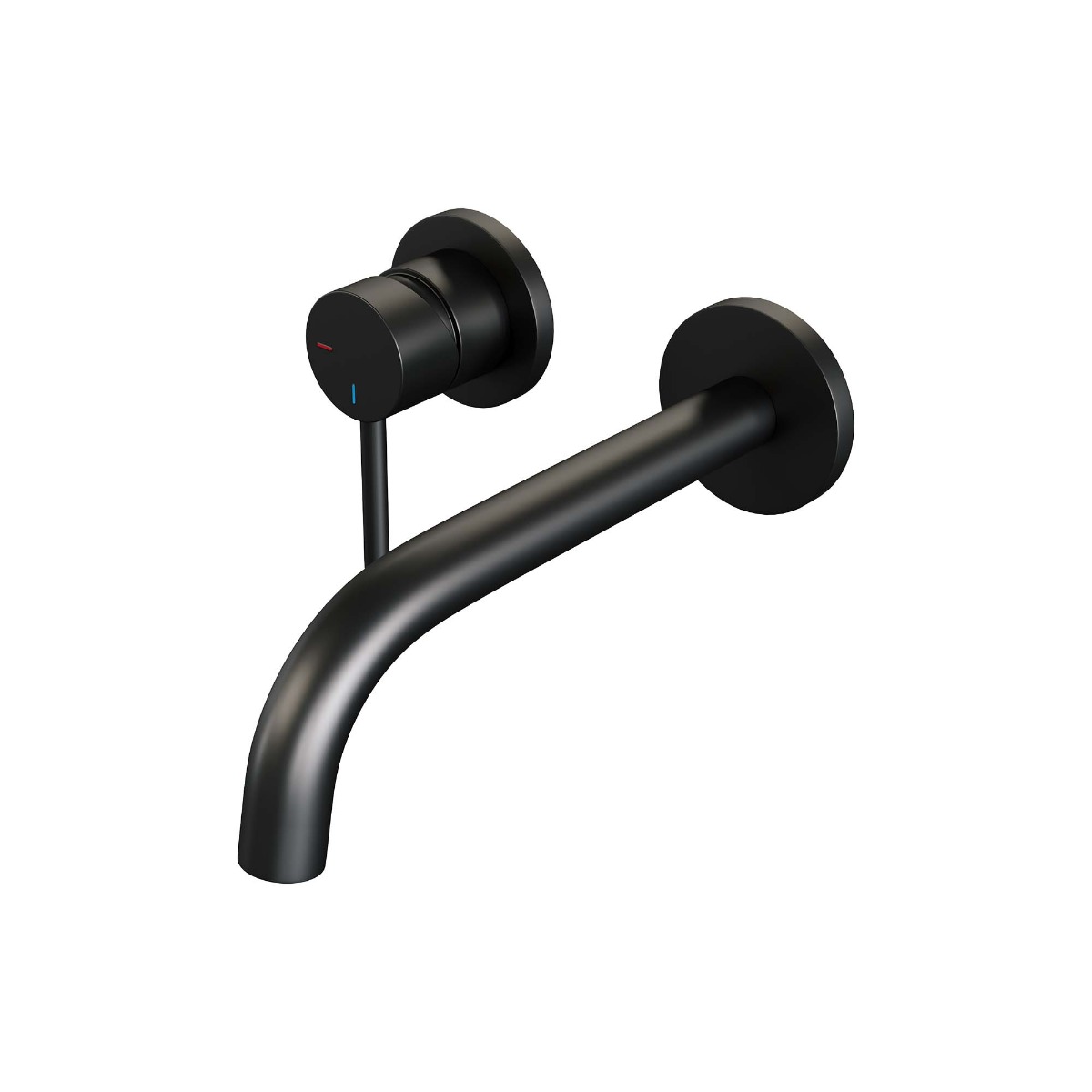 Brauer Black Edition ColdStart wastafelkraan inbouw gebogen uitloop en rozetten model A2 zwart mat