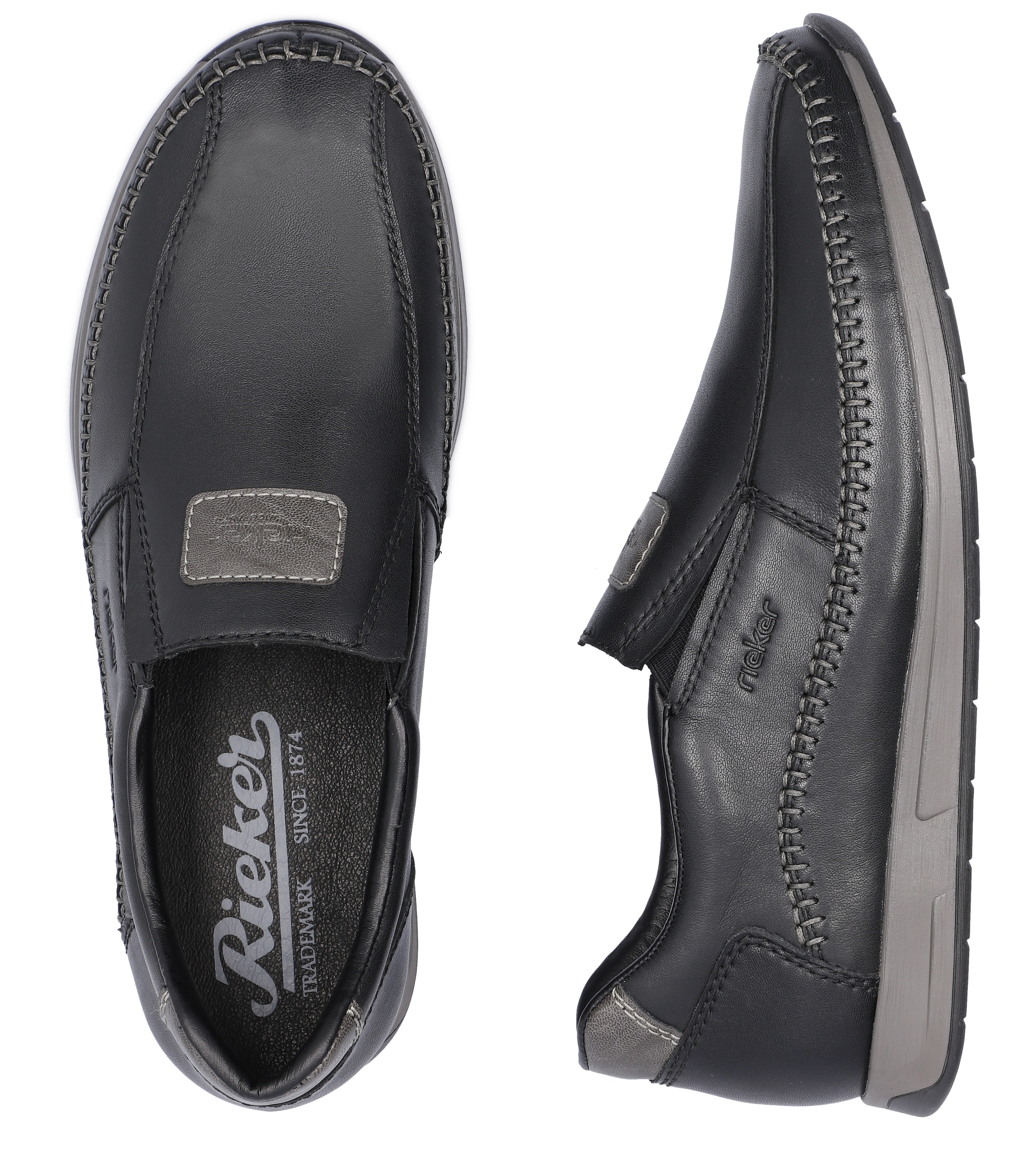 Rieker Slipper  Mokassin, Loafer, Komfortschuh mit aufwendiger Rahmennaht