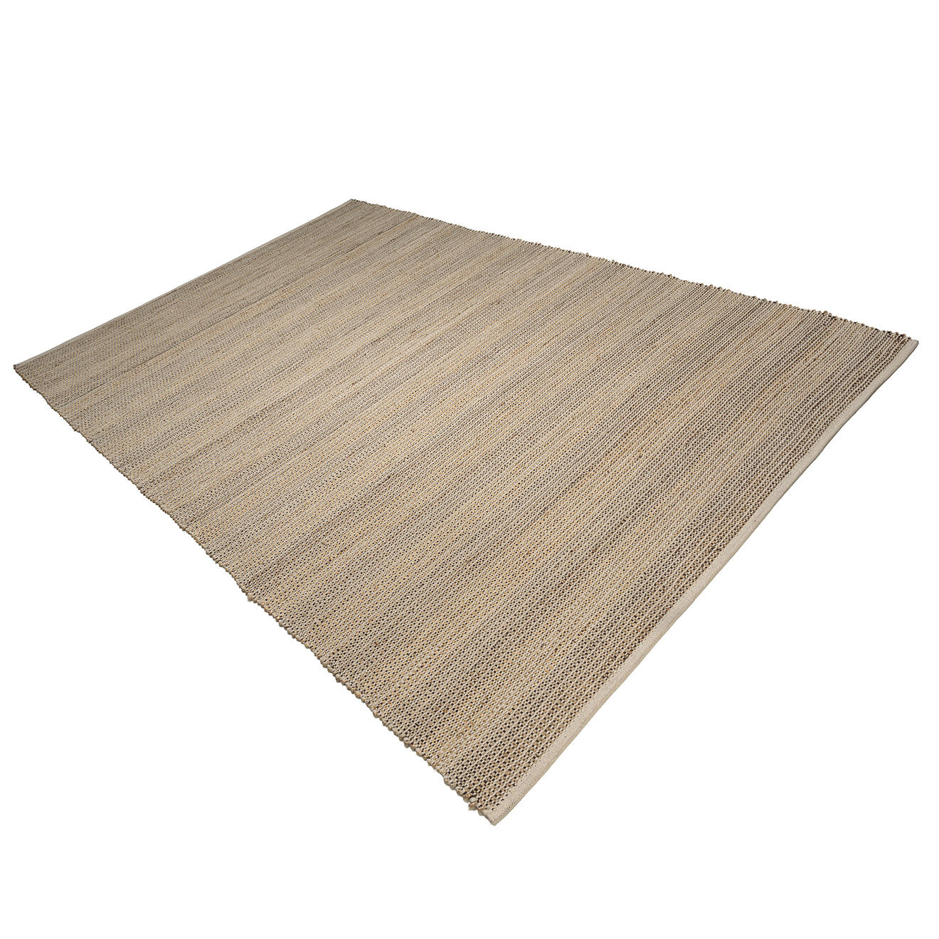 Macabane Tapis en Jute & Coton Quentin sable/ivoire/noir - 290x200 cm