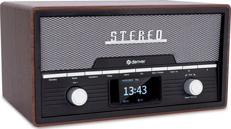 Denver - MDA525 - DAB Radio CD Speler - Retro - Bluetooth - USB-poort