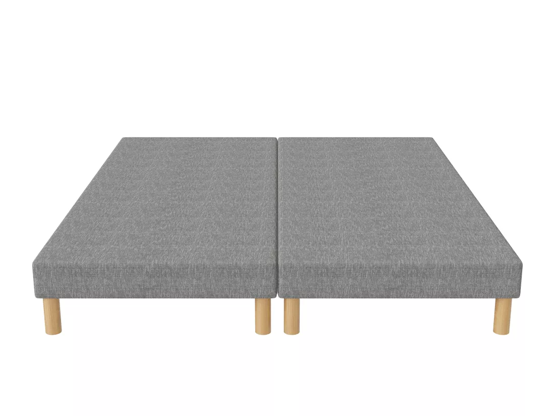 Sommier tapissier gris 200x200 (2x100x200) + jeu de pied offert