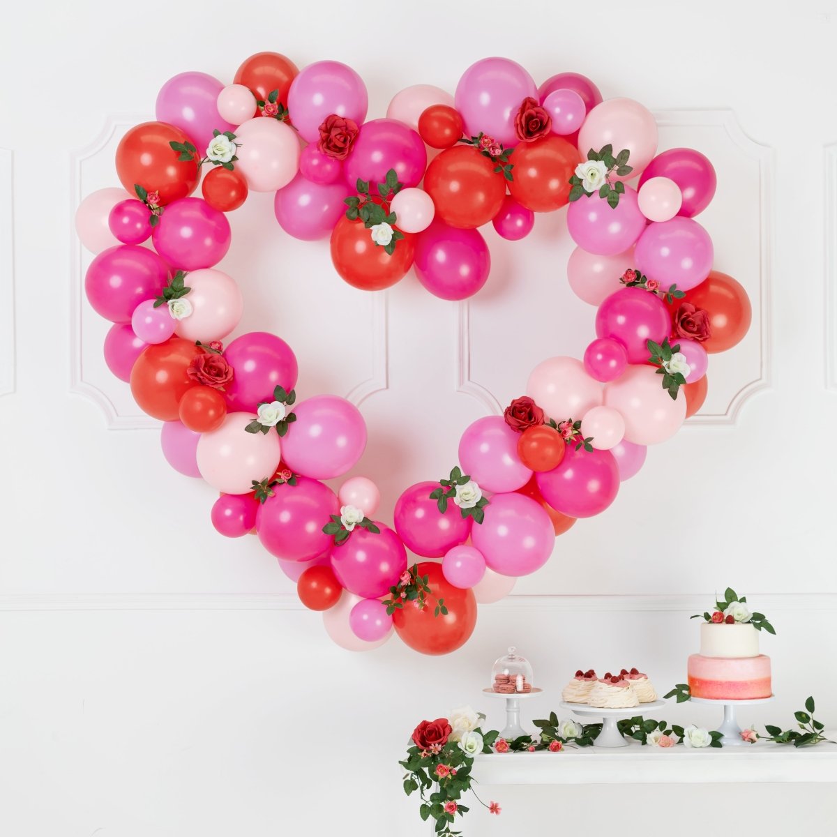 Hart Ballonnen Set Roze 1,65m