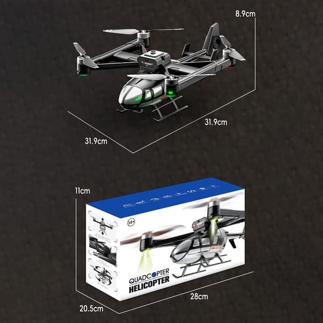 X38 DC-135 Helikopter Drone Kamera Luftfoto Quadcopter 2 batterier