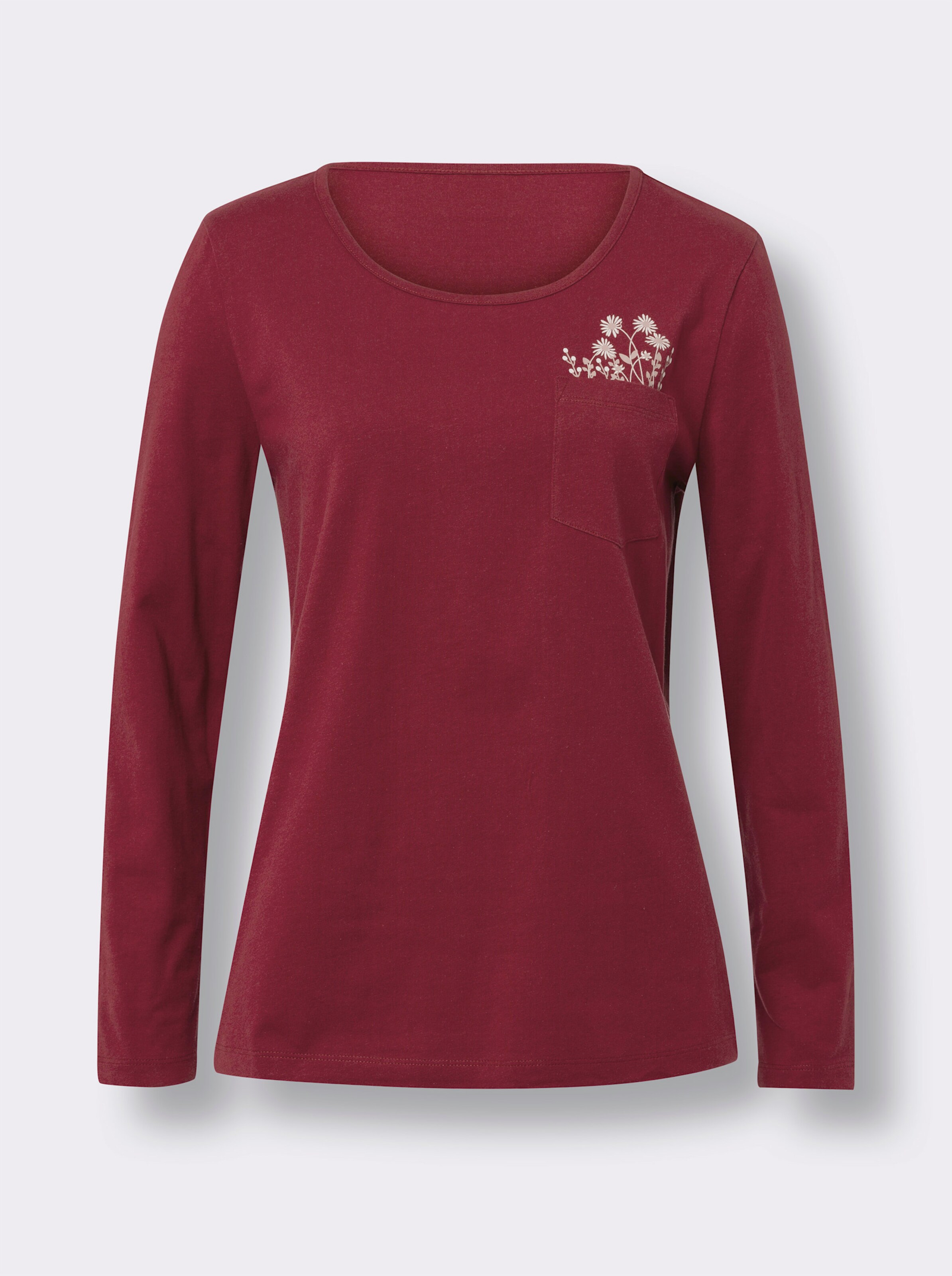 Rundhalsshirt mit Blumen-Druck