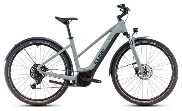 VTC Électrique Cube Nuride Hybrid Performance 500 Allroad Trapeze Shimano Cues 9V 500 Wh 29'' Gris Vert Swamp 2025