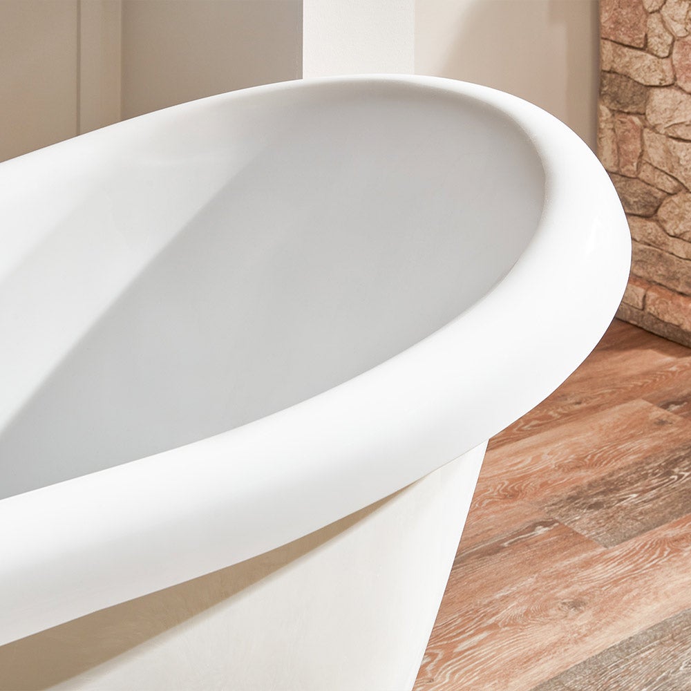 Home Deluxe - vrijstaand bad - FAMA, wit - afmetingen: ca. 176 x 74 x 79 cm - inhoud: 204 liter, inclusief overloopbeveiliging, sifon en afvoerplug - inclusief poten | Spa, voor 2 personen, binnenbad