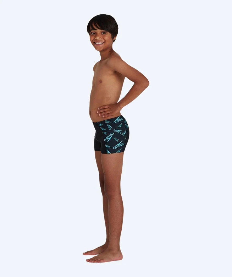 Speedo aquashorts til drenge - Boom Logo Allover Panel - Sort/blå