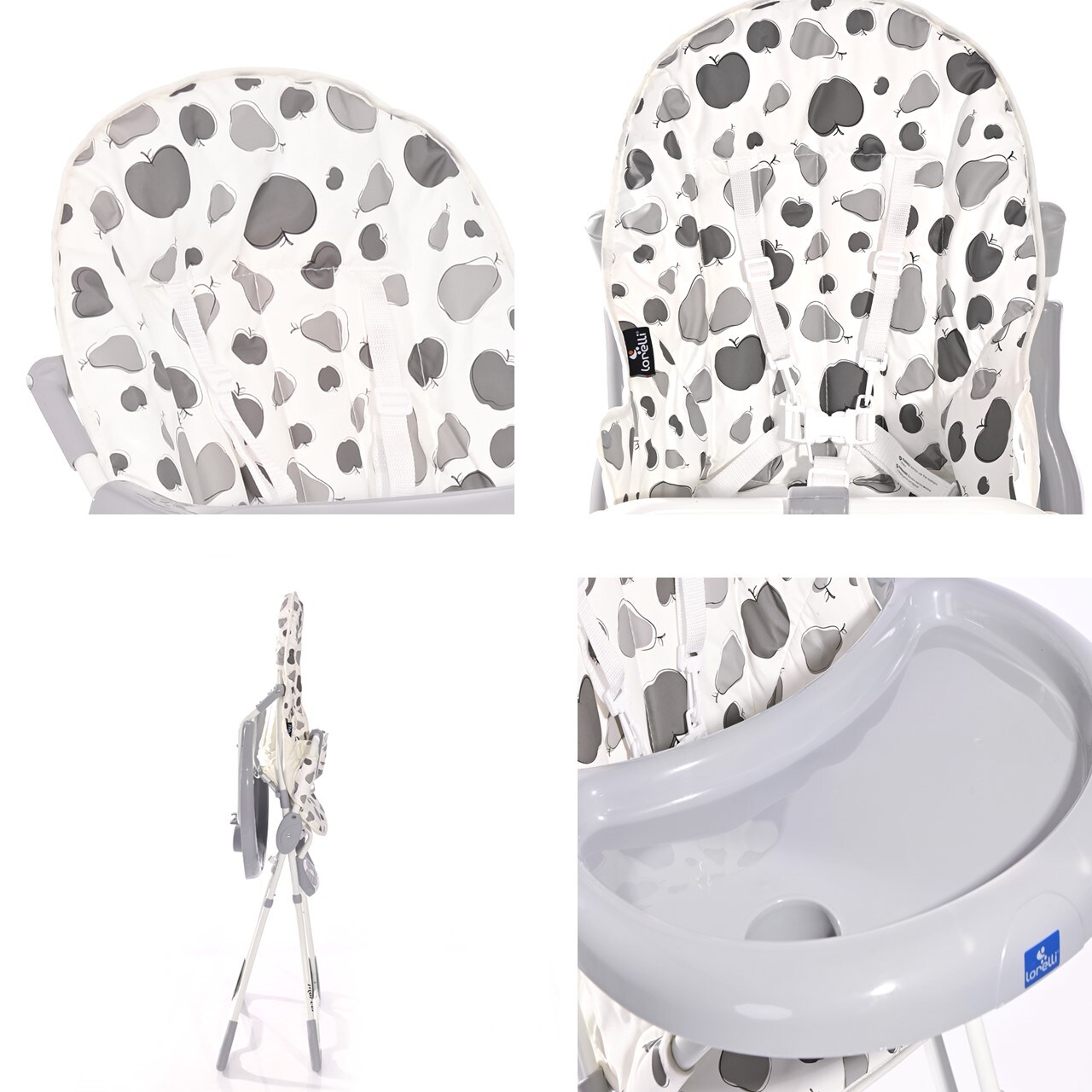 Lorelli Kinderhochstuhl Marcel, klappbar, Bechervertiefung, abwaschbarer Stoff beige gelb