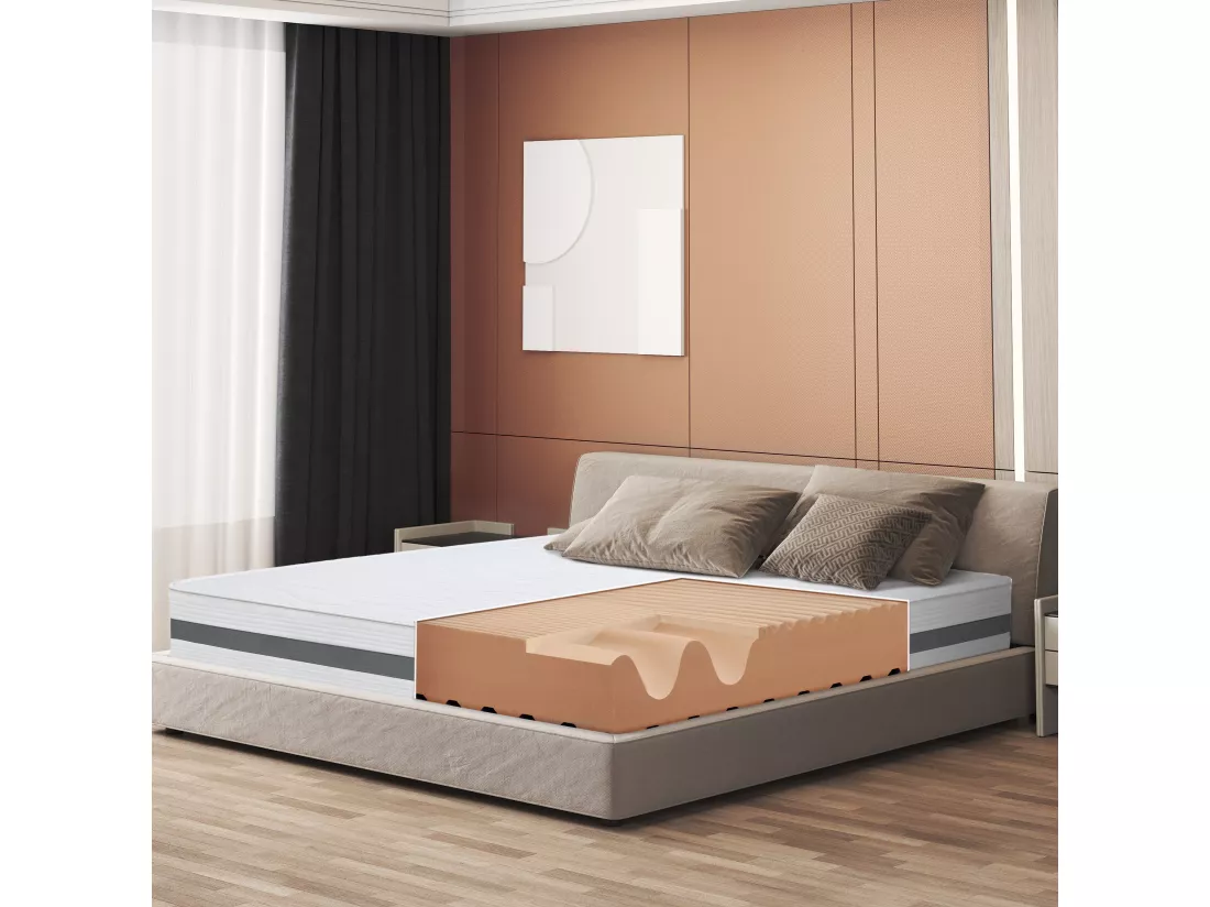 Matelas Double King Size 180x205 à mémoire orthopédique | Hauteur 25 cm | Made in Italy