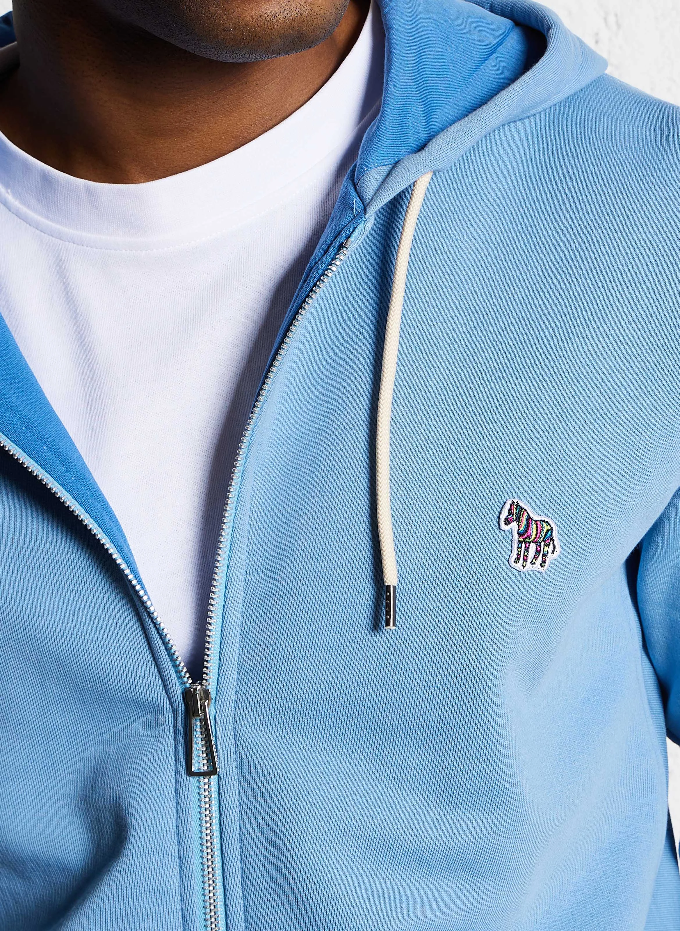 Sweat zippé en coton organique | Bleu