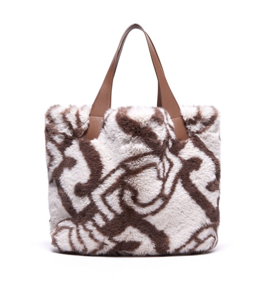 Bolsa tote Liu Jo com logo na cor taupe