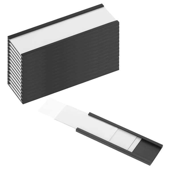 Magnetisk etikettholder med kortinnsats - 100×40 mm, 20-pk