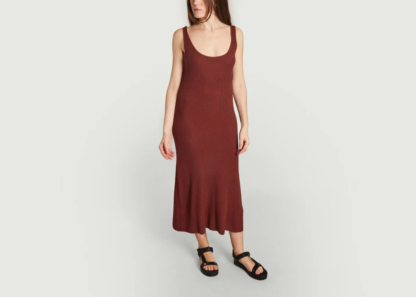 Robe longue ajustée côtelée Rosalba Sessun