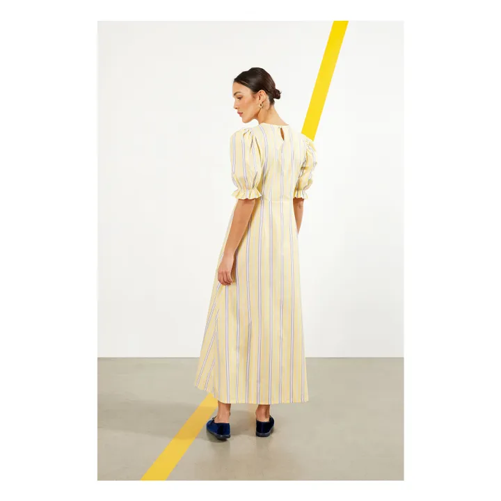 Maria de la Orden Robe Rhea Rayures | Jaune