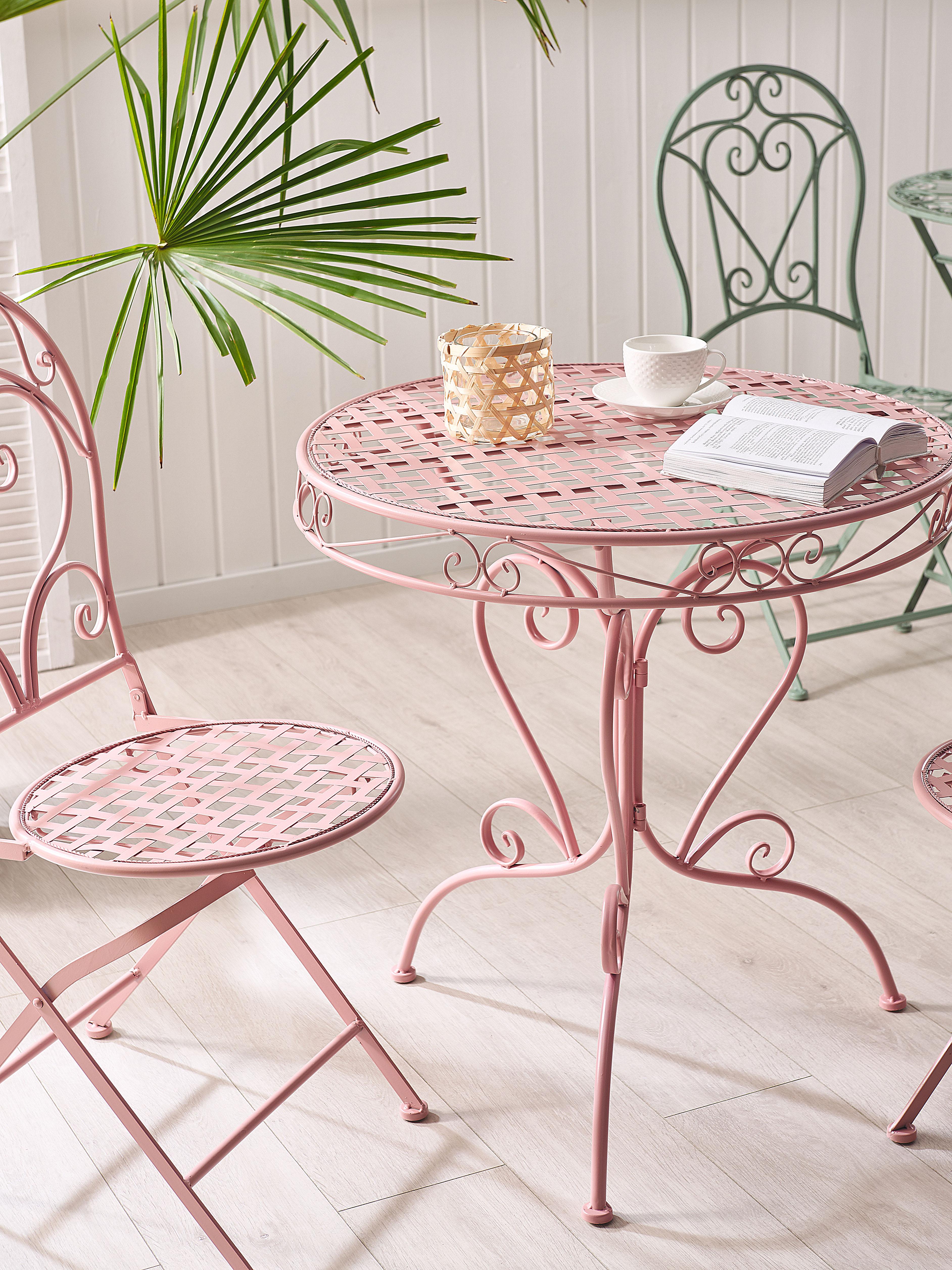 Set van 2 tuinstoelen ALBINIA Metaal Roze