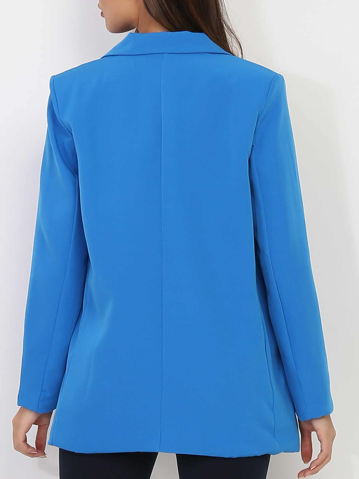 Blazer oversize à boutons- Bleu