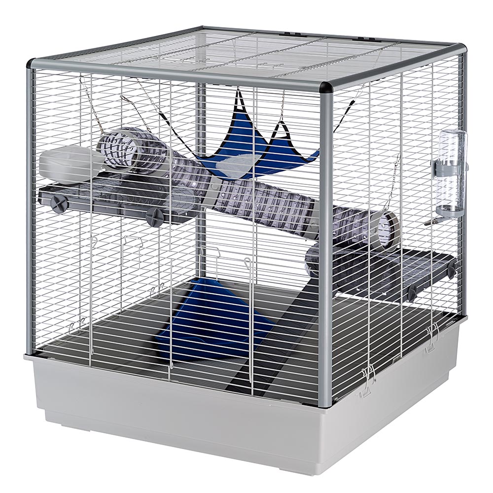 Ferplast cage pour rongeurs furet xl pour furets, chinchillas, en métal, accessoires inclus : mangeoire, abreuvoir, coin wc,
