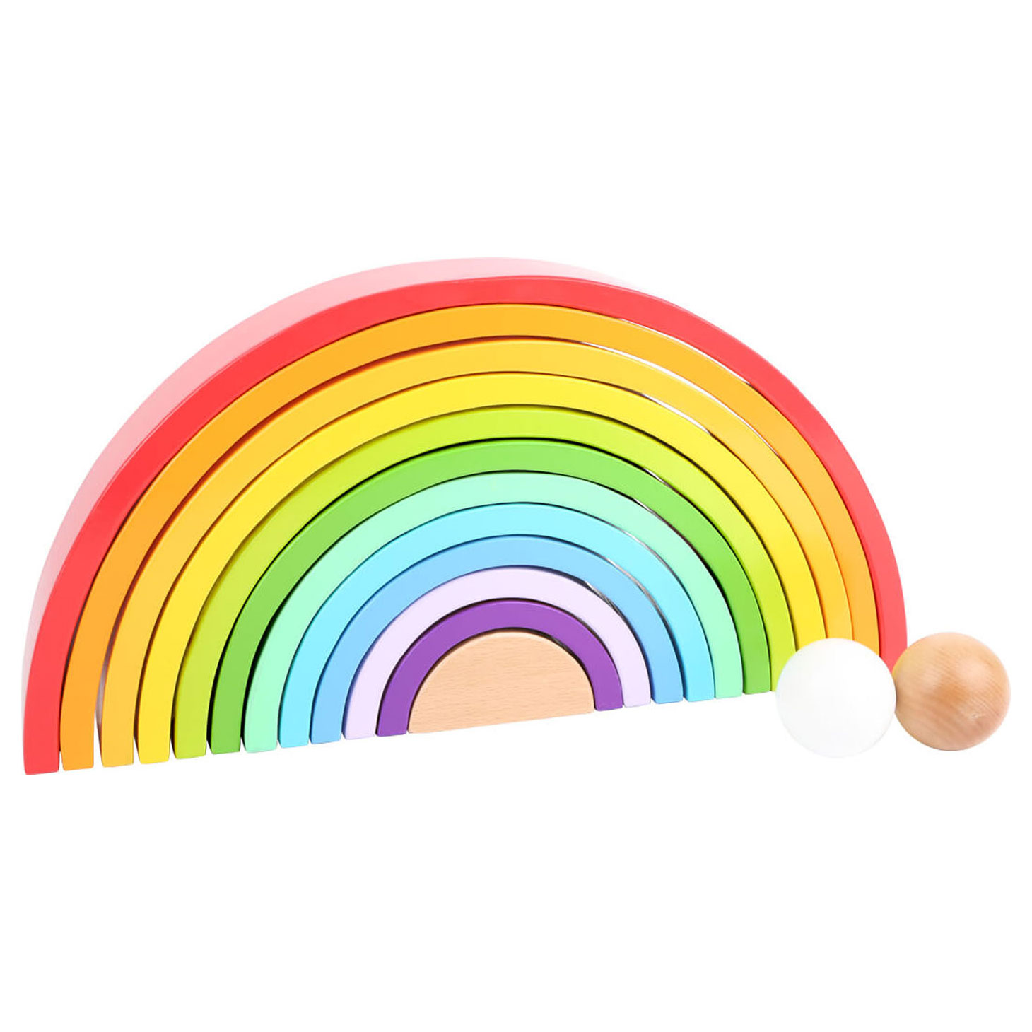 Small Foot-Houten Bouwblokken Regenboog XL, 14dlg.