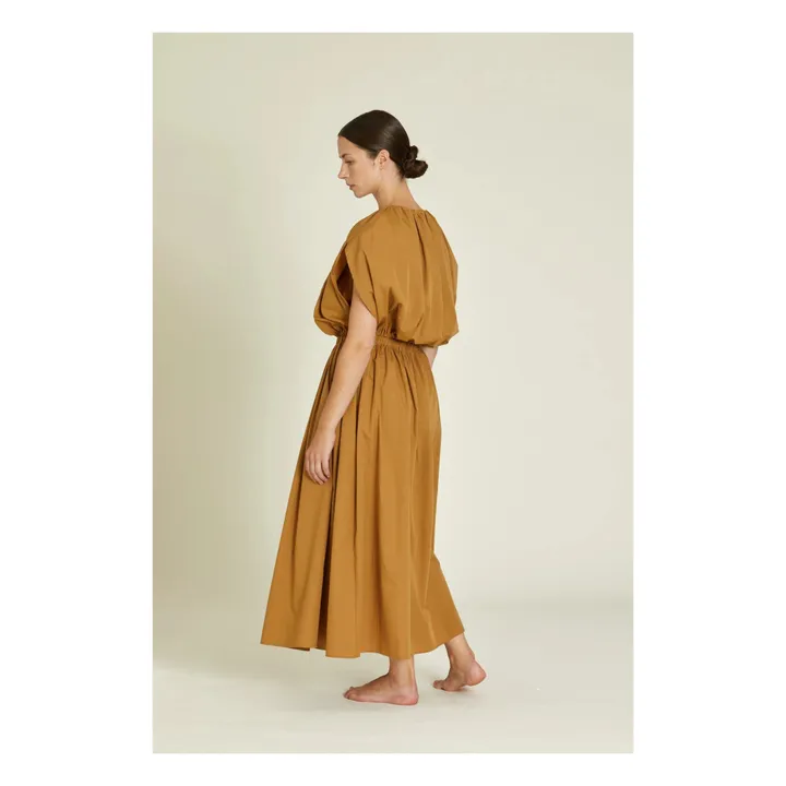 Black Crane Robe Shell Popeline de Coton Bio | Camel
