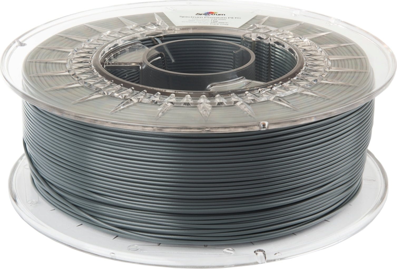Spectrum  PETG Premium Dark Grey, 1,75 mm / 1000 g    Vielfältiges Filament mit hoher Transparenz & Temperaturbeständigkeit