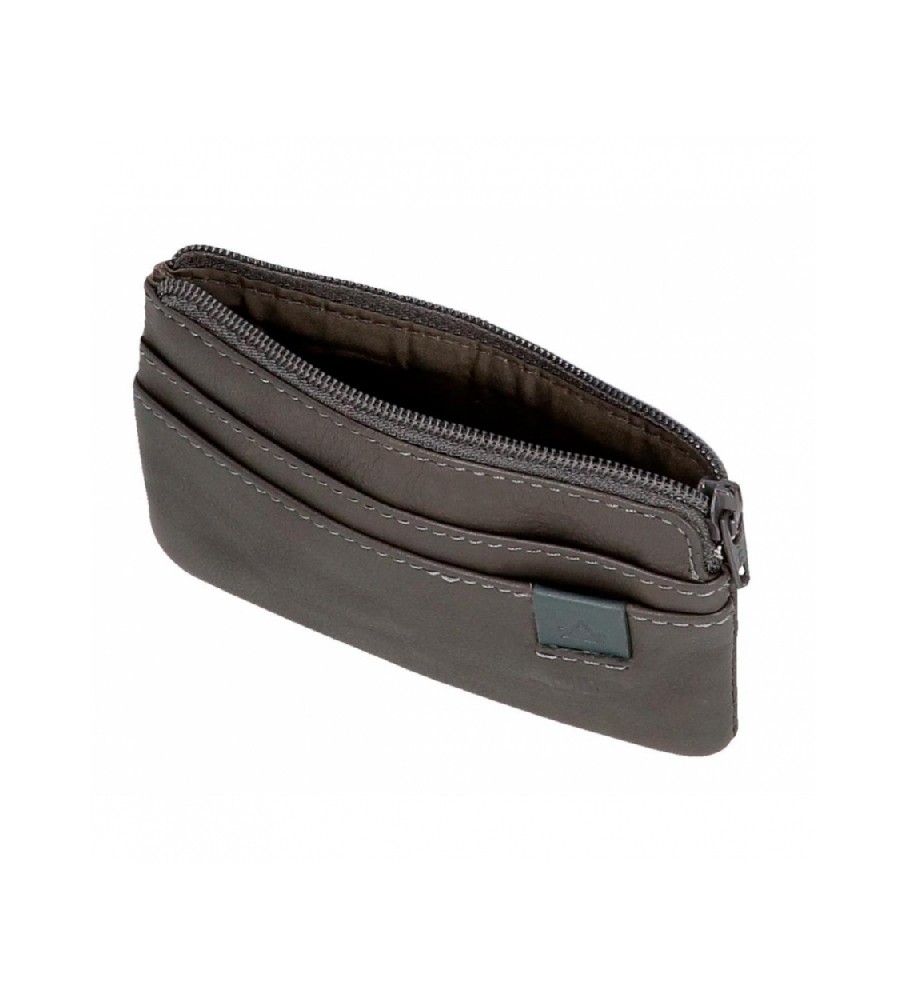 Porta-moedas Joumma Bags Adept Max com porta-cartões, antracite - 11x7x1,5cm -