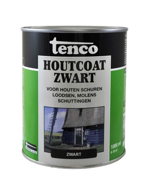 Tenco Houtcoat - Houtveredeling - 1 l Zwart Dekkend