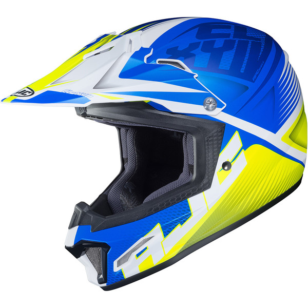 HJC - Casque Enfant CL-XY II Ellusion MC2SF / Bleu / Jaune fluo / Blanc