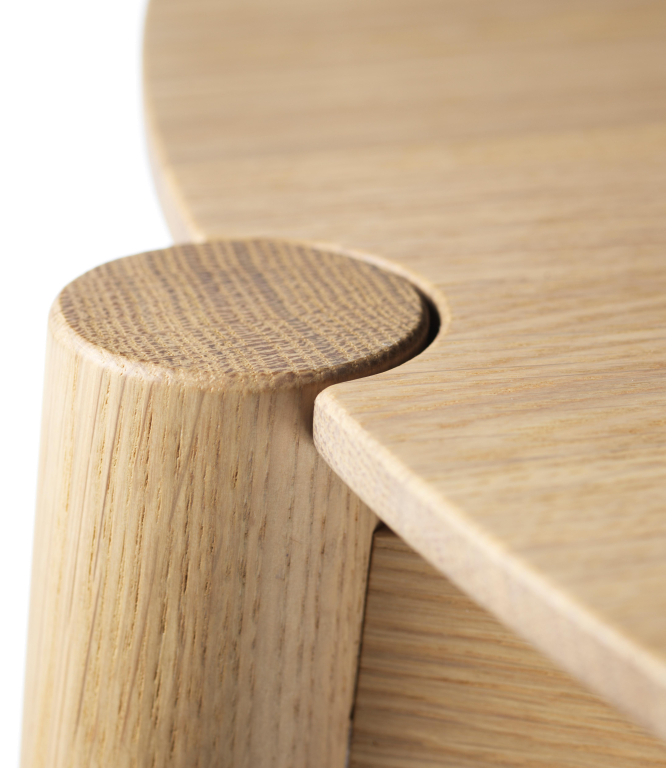 FDB Møbler D102 salontafel Ø70 eiken zwart