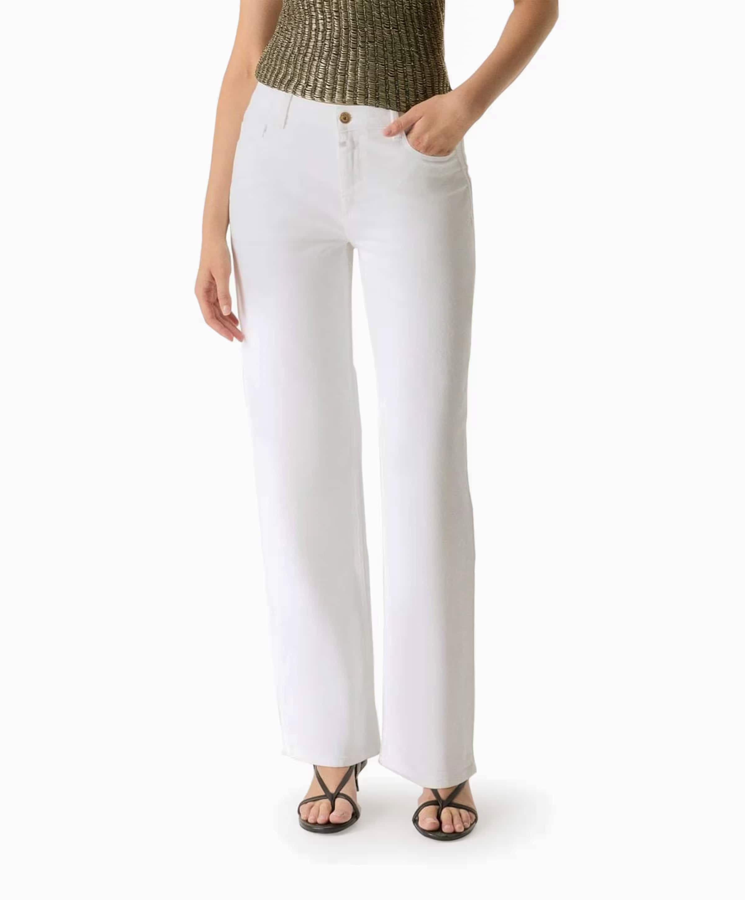 Cup of Joe Denim wide leg jeans dames jeans wit