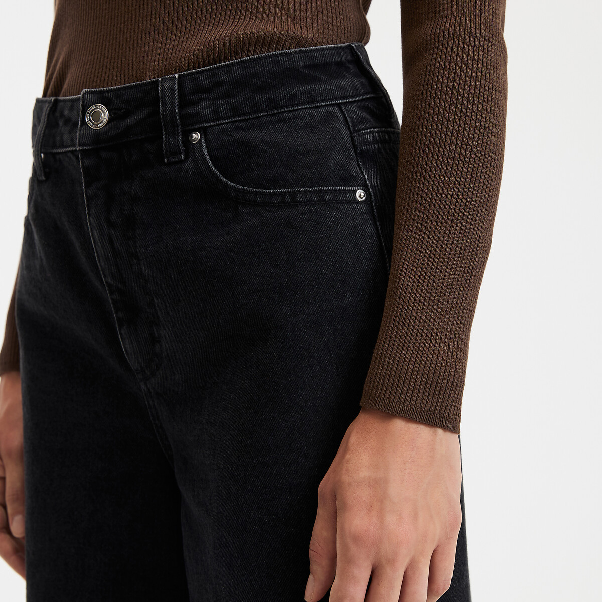 COLEÇÕES LA REDOUTE<br>Calças jeans extra grandes, cintura alta