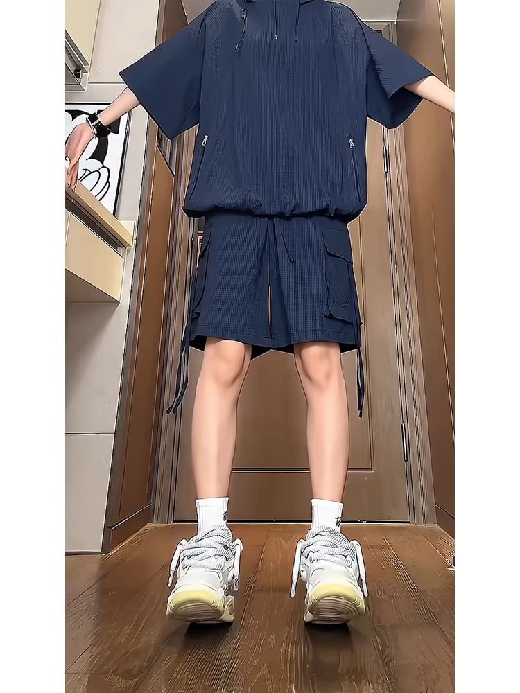 Posive - Mid Rise Plain Cargo Shorts
