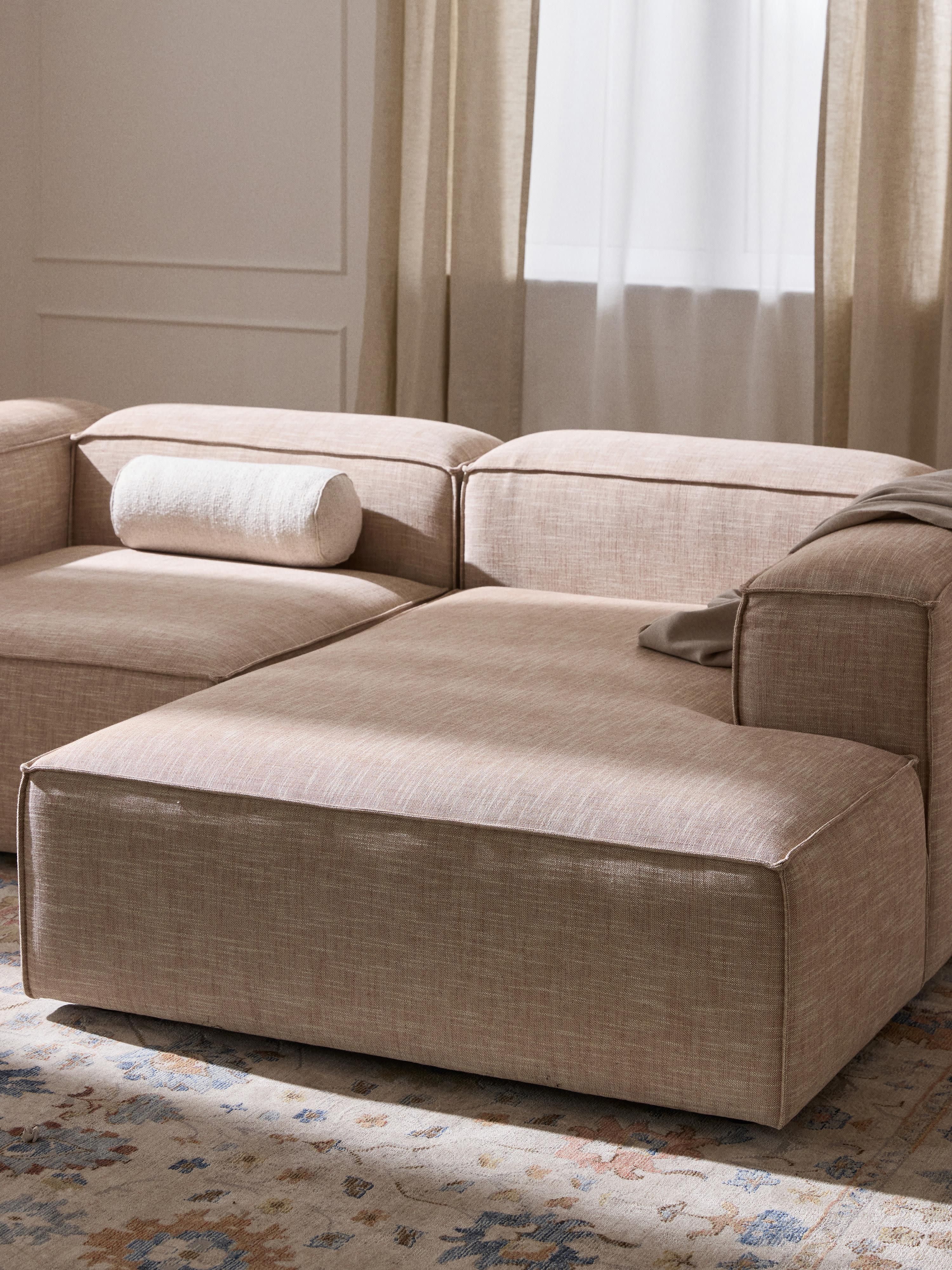 Chaise longue hoekmodule Lennon van linnenmix