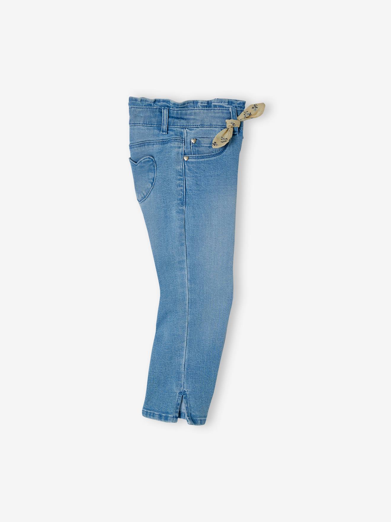 Calça jeans cropped feminina Double Stone com laços.