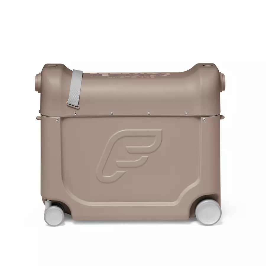 JETKIDS™ BY STOKKE® Aufsitzkoffer BedBox™ Limited Edition Creamy Cappuccino und Matratze CloudSleeper™ weiß