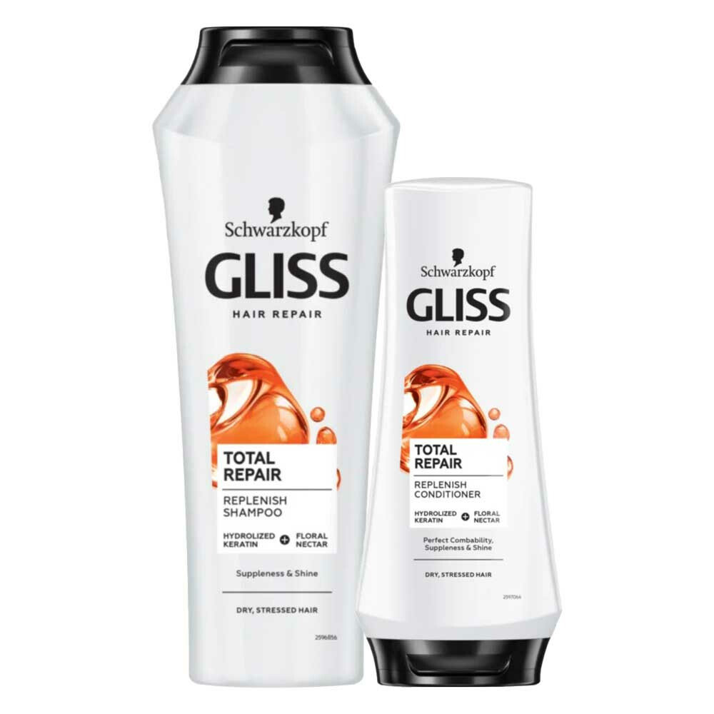 Gliss Total Repair - Shampoo x 250 ml& Conditioner 1x 200 ml - Pakket