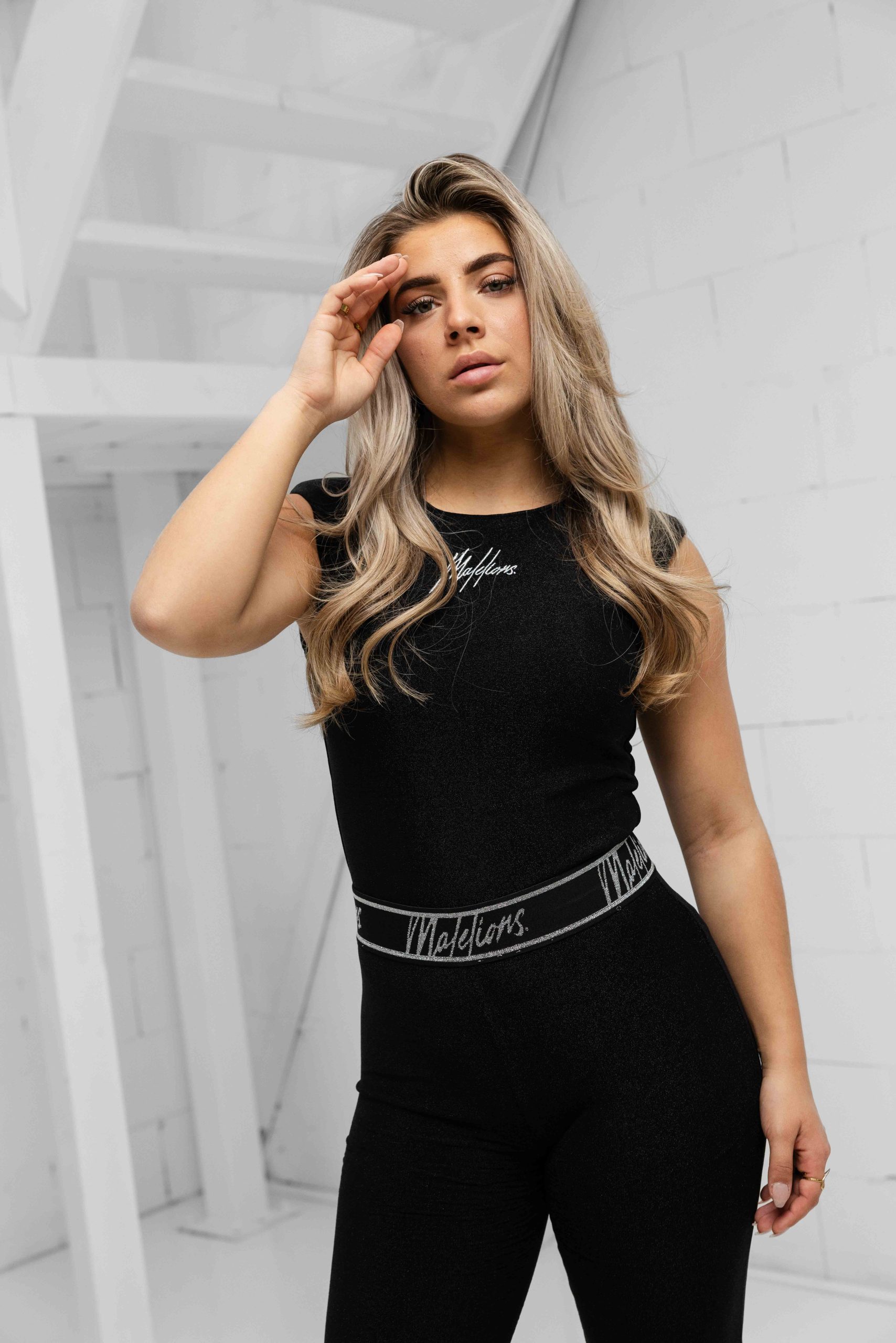 Malelions Sparkling Shoulder Bodysuit Dames Zwart