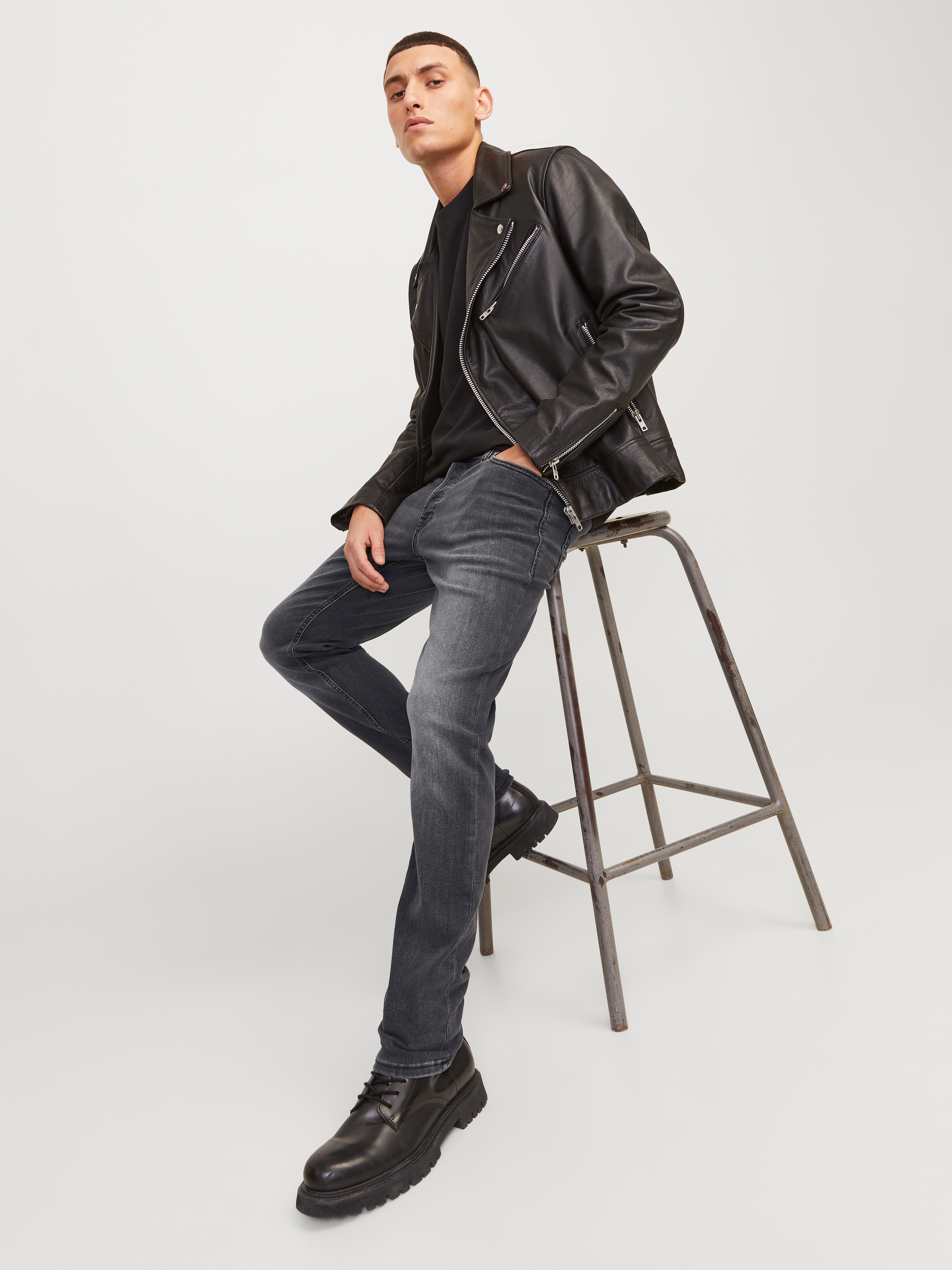 Jack & Jones Slim-fit-Jeans »JJIGLENN  Slim-Fit mit Stretch und praktischer 5-Pocket-Form«, mit Abriebeffekten